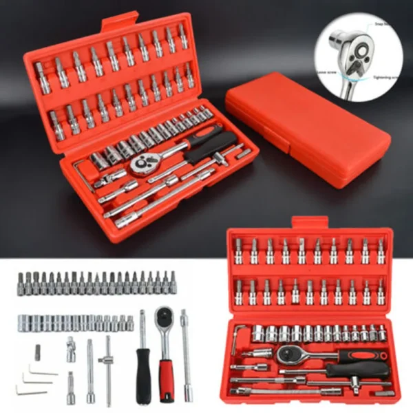 46PCS Ratchet Wrench Set Kit 1/4' Metric Drive Ratchet Phillips Torx Bits Allen Key Screwdriver Professional Metalworking Tool - AliExpress 1420